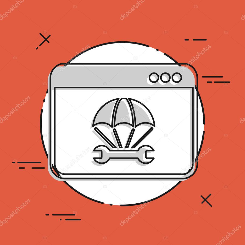 Computer emergency assistance service - Vector flat icon