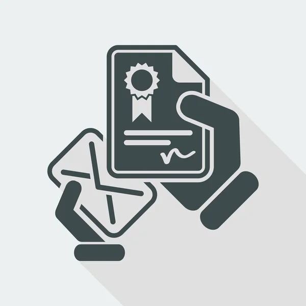 Bir sertifika ile posta — Stok Vektör