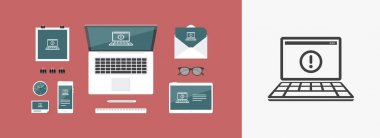 Bilgisayar uyarısı - düz en az simgesi