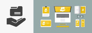 Hizmet sunuyoruz - veri depolama - Minimal simgesi