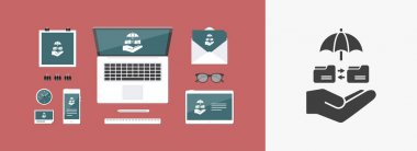 Güvenli veri aktarımı - Minimal vektör simgesi