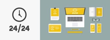 Sabit hizmetleri 24/24 - vektör web simgesi