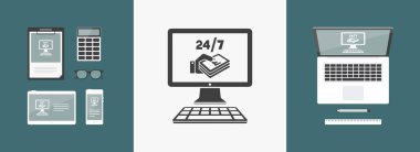 Sterlini ödeme online - vektör düz simgesi