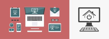 Ev güç anahtarı - vektör simge bilgisayar Web sitesi veya harmoni