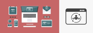 Jimnastik salonu iş - vektör simge bilgisayar Web sitesi veya uygulama için