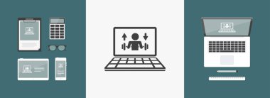 Jimnastik salonu iş - vektör simge bilgisayar Web sitesi veya uygulama için