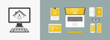 Elektrik - vektör simge bilgisayar Web sitesi veya harmoni