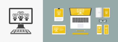 Destekçileri kalabalık sayfa - vektör simge bilgisayar Web sitesi veya Uygula