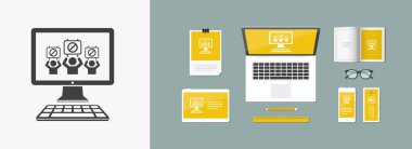 Sayfa - vektör simge bilgisayar Web sitenize veya uygulamanıza için yasak