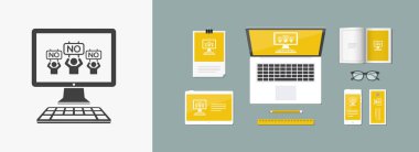 Olumsuzlama kalabalık - vektör simge bilgisayar Web sitesi veya uygulama için