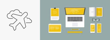 Uçak simgesi - ince serisi