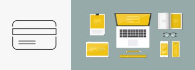 Kredi kartı simgesi - ince serisi