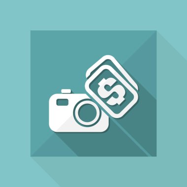 Vektör çizim izole tek satın almak veya satmak fotoğraf simge