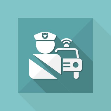 Tek izole polis simge vektör çizim