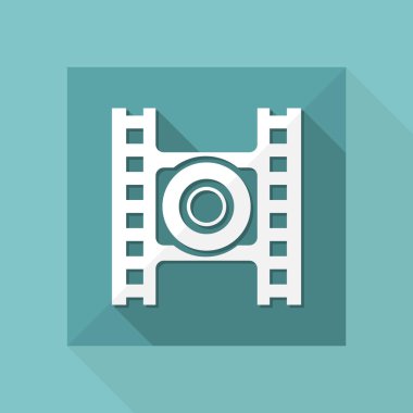 Tek izole video kaydı simge vektör çizim