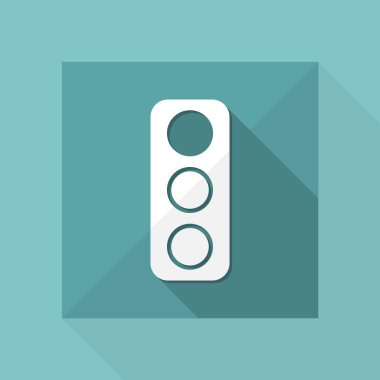 İzole edilmiş tek bir trafik ışığı simgesinin vektör illüstrasyonu 