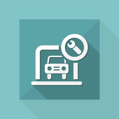 Tek izole araba tamir kutusu simge vektör çizim 