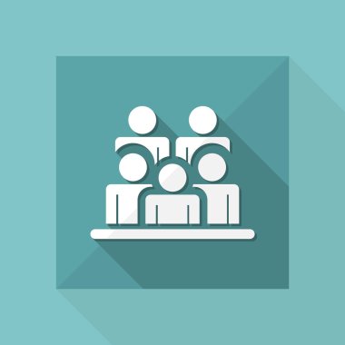Vektör çizim tek izole kişi grup simgesi 