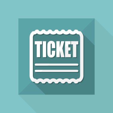 Tek izole tiket simge vektör çizim 