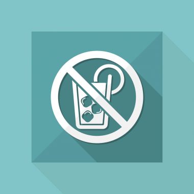 Hayır-içki kokteyl simge vektör çizim 