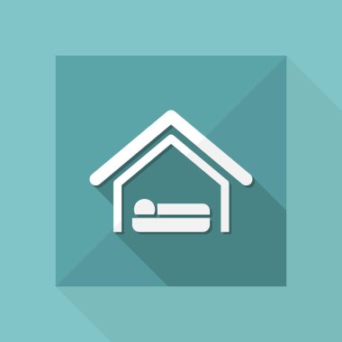 İzole edilmiş tek bir otel simgesinin vektör illüstrasyonu