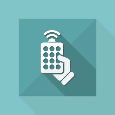 Tek izole edilmiş uzaktan kontrol simgesinin vektör illüstrasyonu