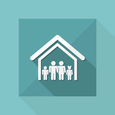 Tek izole aile ev simge vektör çizim