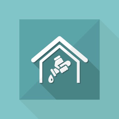 Tek izole su ev simge vektör çizim