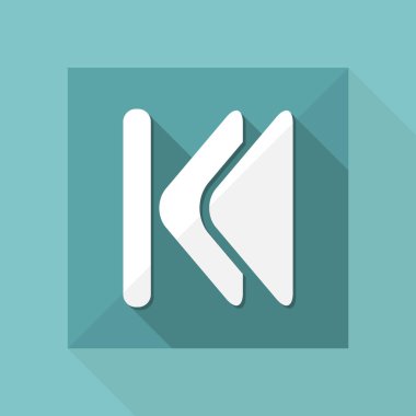 Tek izole rewind simge vektör çizim