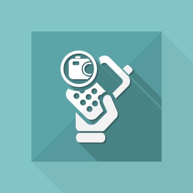 İzole edilmiş tek bir kamera telefon simgesinin vektör illüstrasyonu