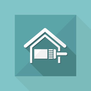 Tek izole ev boya simge vektör çizimilustración vectorial del icono coche único policía aislado