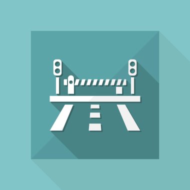 Yol ve hemzemin geçit simge vektör çizim