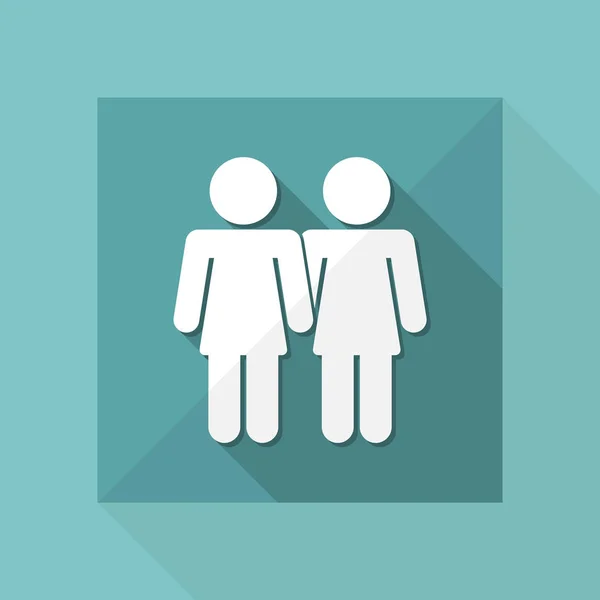 Illustrazione vettoriale di coppia lesbica singola icona isolata — Vettoriale Stock