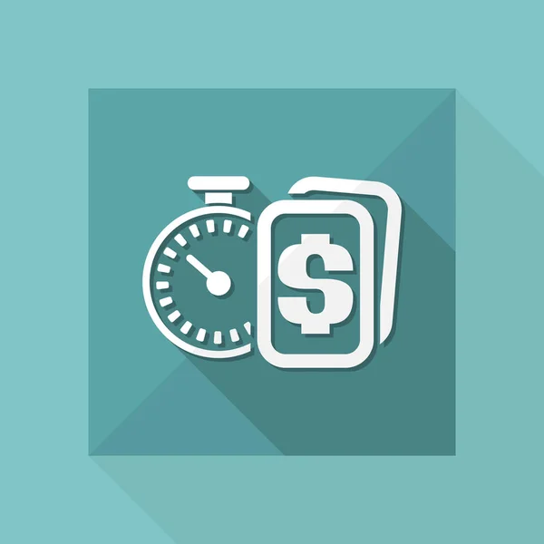 Illustration vectorielle d'une seule icône isolée d'argent de temps — Image vectorielle