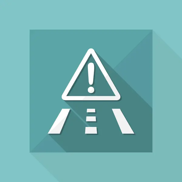 Illustrazione vettoriale dell'icona stradale del pericolo isolato — Vettoriale Stock