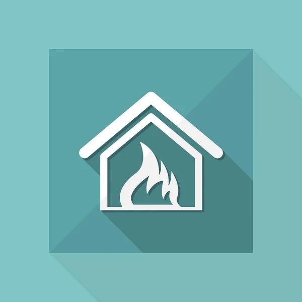 Ilustração vetorial de um único ícone de casa de fogo isolado — Vetor de Stock