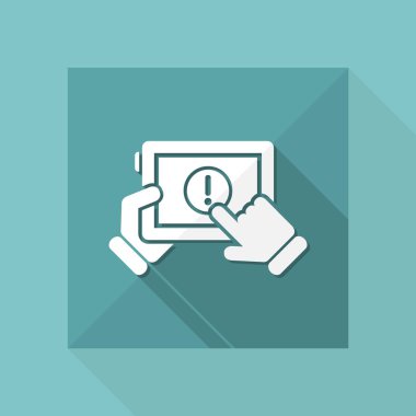 Tablet uyarı sayfası - vektör simgesi