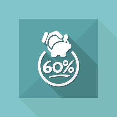 % 60 indirim etiketi simgesi