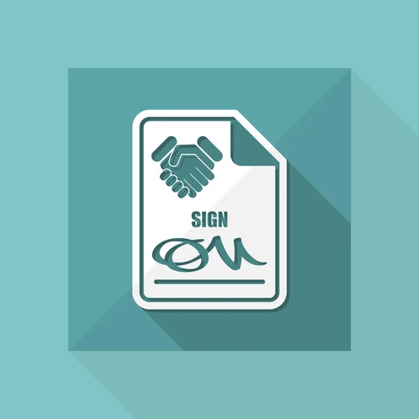 Sign on agreement document — Stock Vector