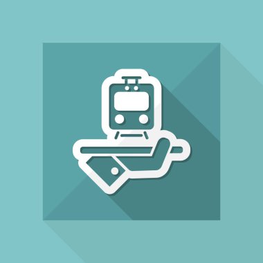 Seyahat ikonu. Tren servisi..