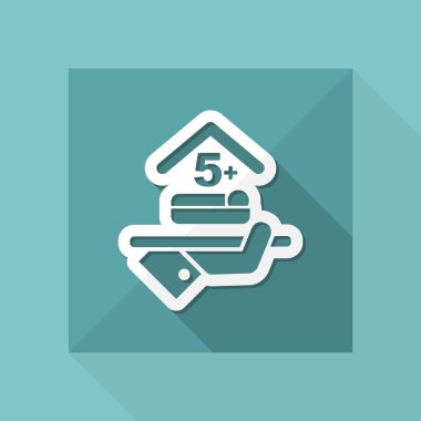 Otel ikonu. Beş kişilik bir oda..