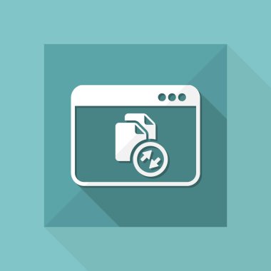Veri transfer penceresinde - vektör düz en az simgesi