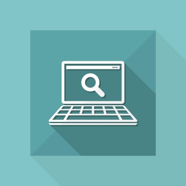 Arama pc düz simgesi - vektör düz en az simgesi
