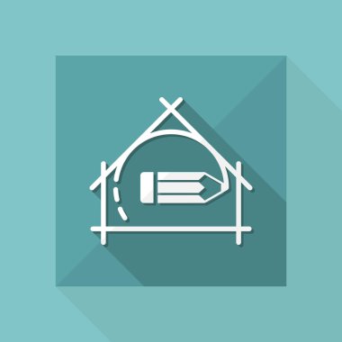 Ev planlama - proje tasarım - vektör düz simgesi 