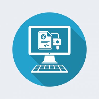 Otomotiv online alıntı - Yen - vektör düz simgesi