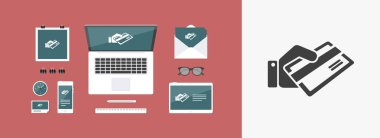 Kredi kartı holding simgesi