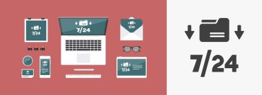 7/24 indir veri simgesi