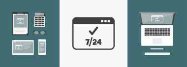 7/24 bilgisayar onay simgesi