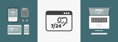 7/24 online tıbbi yardım simgesi