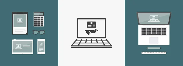 Icono de servicio de entrega en línea — Archivo Imágenes Vectoriales
